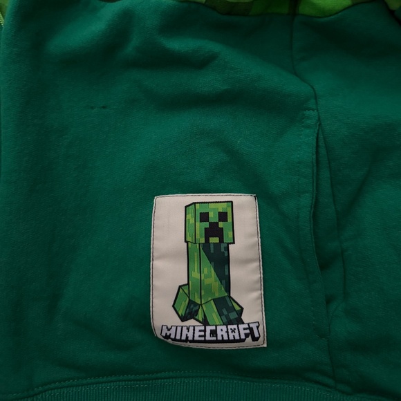 Minecraft Creeper Character Kids Full-Zip Hoodie (L) - Picture 16 of 16